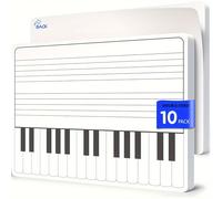 Hojas de Borrado para Práctica de Teclado 8"x12" Hojas de Pizarra Blanca de Aprendizaje de Claves Suministros de Aula para Profesores de Pack de 10
