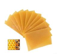 Hojas de cera de abeja natural para hacer velas y base de cera pura para marcos de colmena, velas enrolladas de bricolaje, 133 x 90 mm (10 unidades)