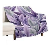 Hojas De Color Verde Salvia Púrpura Polvoriento - 1 Rama De Hojas Mantas De Sofá Esponjosa Frazada Transpirable Manta para Mascota Adolescente Hombre 125x150cm