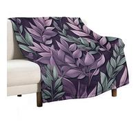Hojas De Color Verde Salvia Púrpura Polvoriento - 2 Hojas De Primavera Manta Franela Ligera Frazada Cálida Mantas para Verano Adolescente Mujer 150x200cm