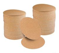 Hojas de corcho autoadhesivas, 100 posavasos redondos resistentes al calor y almohadillas para manualidades, 80 mm de diámetro x 1 mm de grosor, marrón natural, almohadillas protectoras