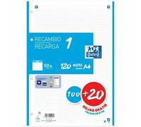 Hojas de cuadrícula Oxford Classic Azul A4 120 Hojas Recambio (13 Unidades)