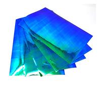 Hojas de Din A4 Hoja de Artesanía Color Flipflop Cromo Holograma Camaleón Lámina de Efecto para trazar Manualidades DIY (FF4 Azul/Verde, 5 unidades)