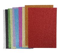 Hojas de espuma EVA, A4, 21 x 30 cm, grosor 2 mm, colores asstd, purpurina, hoja