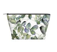 Hojas De Eucalipto Verde Estampadas, Bolsa de artículos de tocador Bolsa de Maquillaje Bolsa de cosméticos Bolsa de artículos de tocador de Viaje portátil