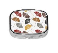 Hojas de gingko, Pastillero cuadrado para bolsillo o monedero, pequeño contenedor de pastillas, organizador de pastillas de viaje