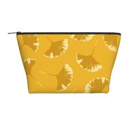 Hojas De Ginkgo Floral sobre Ocre Amarillo, Bolsa de artículos de tocador Bolsa de Maquillaje Bolsa de cosméticos Bolsa de artículos de tocador de Viaje portátil