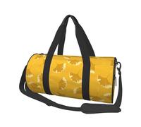 Hojas De Ginkgo Floral sobre Ocre Amarillo, Bolsa de Viaje de Gran Capacidad, Bolso Redondo, Bolsa de Viaje Deportiva, Bolsa de Mano, Bolsa de Fitness