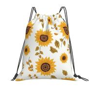 Hojas De Girasol Amarillas Bolsa con Cordón Ligera Mochila con Cordón Ajustable Bolsa De Deporte para Al Aire Libre Yoga Hombres 36X42Cm