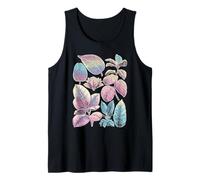 Hojas de Goma Pastel Collage Higo Planta Botánica Dreamy Art Camiseta sin Mangas