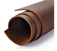 Hojas de herramientas de cuero genuino de 1,8 a 2,0 mm de grosor, grano completo, color marrón aceite, hojas de cuero vacuno de caballo loco para manualidades, herramientas, costura, cartera, aretes,