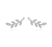Hojas de hoja de primavera Pendientes de pernos de circón transparentes para pendientes de mujeres joyas