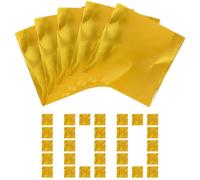 Hojas de lámina metálica Efecto Brillante - Extra Estable - 100 Hojas - Papel Decorativo para Dorado, para Pintura, diseño de uñas, Manualidades, gofrado, Scrapbooking