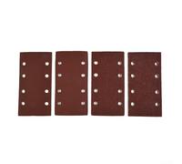 Hojas de lija de óxido de aluminio, 20 unidades, grano mixto 60/80/120/240, papel de lija rectangular de 8 agujeros, para lijadora orbital de 1/3 hoja, uso en seco en madera y metal, 93 x 185 mm