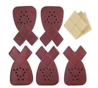 Hojas de lija para lijadoras de ratón Black and Decker, 50 unidades de papel de lija de grano 60, 80, 120, 150 y 220 con puntas adicionales para reemplazo, 12 agujeros de gancho y bucle, almohadillas