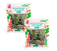 Hojas de lima kaffir secas Citrus hystrix pack 2x10 g ingrediente tailandés para curry Tom Yum Tom Kha sopas salsas marinados aroma cítrico