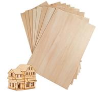 Hojas de Madera de Balsa,8 Pcs Tablero Planchas de Madera para Manualidades Madera contrachapada de madera de tilo sin terminar Para manualidades, pintura
