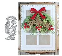 Hojas de Navidad Flores de metal troquelados, hojas de Navidad pino pajarita de corte troqueles plantillas de corte DIY álbum de fotos decorativo para grabación en relieve de tarjetas de papel