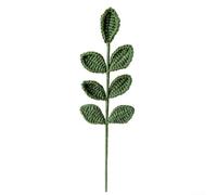 Hojas de olivo artificiales tejidas a mano para decoración del hogar, ramas de follaje falsas de hilo verde, bajo mantenimiento, arreglo floral DIY