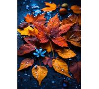 Hojas de otoño cayendo - Puzle de 150 Piezas - Rompecabezas DIY Pintura, Entretenimiento Creativo, para Adultos Mayores de 14 años Decoración del Hogar