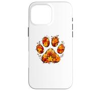 Hojas de otoño en Forma de Patas ronroneando Miau Gatito Gato Neko Carcasa para iPhone 16 Pro MAX