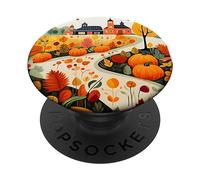 Hojas de otoño patrón de calabaza otoño hojas de color de otoño PopSockets PopGrip Adhesivo
