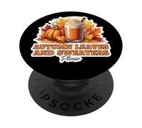 Hojas de otoño y suéteres por Favor Amante del otoño Calabaza Especias PopSockets PopGrip Adhesivo