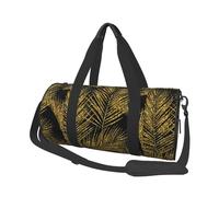 Hojas de Palma con Brillo Dorado, Bolsa de Viaje de Gran Capacidad, Bolso Redondo, Bolsa de Viaje Deportiva, Bolsa de Mano, Bolsa de Fitness