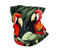 Hojas De Palma, Loro, Flores Tropical Calentador De Cuello 26X30Cm Elástico Cuello Bufanda Multifuncional Pañuelo De Cabeza para Senderismo Cámping Motocicleta