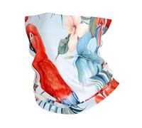 Hojas De Palma Loro Tropical Calentador De Cuello 26X30Cm Multifuncional Polainas De Cuello Viento Polvo Prueba Bandana para Pesca Yoga Cámping