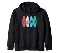 Hojas de Palma Tablas de Surf Playa Tema Surf Sudadera con Capucha