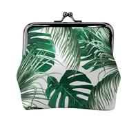 Hojas de Palmera Verde Tropical Hoja de la Selva,Monedero de Piel sintética, Carteras pequeñas, Monedero con Cierre de Broche