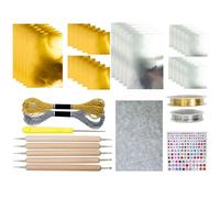 Hojas de papel de aluminio con purpurina dorada: suministros de arte, láminas en relieve, materiales de grabado, accesorios de pintura creativa, juego de láminas para manualidades con purpurina dorada