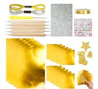 Hojas de papel de aluminio para manualidades, 10 hojas de aluminio para manualidades, manualidades, grabado, álbumes de recortes y decoración del hogar (dorado)