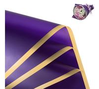 Hojas De Papel De Regalo Hojas Ramo Impermeables Borde Dorado 10 | Embalaje de bricolaje for bodas y cumpleaños(16-Deep-purple-10psc)