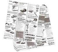 Hojas de papel para alimentos, 25,4 x 25,4 cm, 200 unidades, hojas de papel a prueba de grasa, forros de papel para pan/rollos, envolturas de forro de cestas para pescado y patatas fritas o