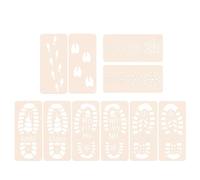 Hojas de plantillas de pintura reutilizables, Plantillas de huellas de vacaciones - Plantillas de suelo grandes de Navidad | Plantillas de suelo navideñas para decoración navideña 10x