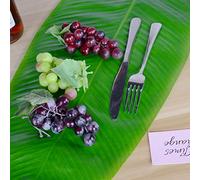 Hojas de Plátano Artificiales, Decoración de Vegetación Tropical, Tela de Seda de 58cm, Hoja de Plátano para Suministros de Fiesta, Decoración del Hogar (Verde)