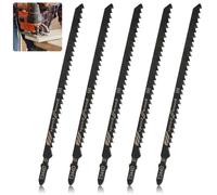 Hojas de sierra de calar T744D SRLWMYI 5 piezas Acero de alto carbono 180 mm Corte rápido Vástago en T, para Madera blanda Materiales gruesos Tubos de plástico, compatible con Bosch Metabo etc