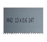 Hojas de sierra de cinta M42 bimetálicas de 1/2 ", 1140-2850X13mm con hoja de sierra de cinta de 6/ 14Tpi for cortar madera dura y Metal, 1 Uds.(14Tpi,Length 1332mm)