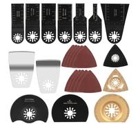 Hojas de Sierra Oscilante, 24 Pcs Accesorios para Herramientas Oscilantes Multifunción, Universal Madera Plástico Metal Multi-Herramienta Accesorios Kit para Lijar, Molienda, Cortar y Pulir