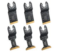 Hojas de Sierra Oscilante de Titanio, 6 Piezas 34mm 44mmCuchillas Multiherramienta Oscilante Accesorios para Madera Plástico Metal, Compatible con Dewalt Makita Parkside Black&Decker y más