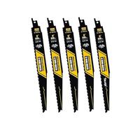 Hojas de sierra recíproca de 9 pulgadas, 5 uds., 6/12 TPI, 5 uds. for demolición integrada con clavos de madera, corte rápido y suave
