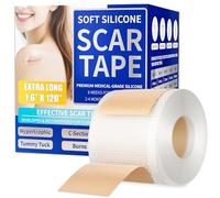 Hojas de silicona impermeables para cicatrices, cinta de silicona hipoalergénica de grado médico (rollo de 1.6 x 60 pulgadas), tratamiento de eliminación de cicatrices ultrasuaves para cicatrices