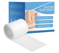 Hojas de silicona para cicatrices de 1.6 x 120 pulgadas, rollo de cinta adhesiva de silicona para cicatrices quirúrgicas queloides, transparente