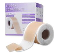 Hojas de silicona para cicatrices para cesárea y cirugía, rollo 3M (1.6 x 118 pulgadas), cinta adhesiva reutilizable e hipoalergénica para decolorar cicatrices del acné, quemaduras, queloides |