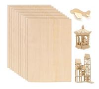 Hojas de tilo de 200 x 100 x 1,5 mm, hojas finas de madera contrachapada, 10 piezas de hojas de madera sin terminar para manualidades, modelismo, bricolaje