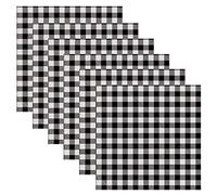Hojas de vinilo de transferencia de calor de poliuretano 30 x 30 cm - 6 hojas Buffalo Plaid Vinyl HTV Hierro sobre vinilo para Cricut y Silueta (Buffalo Plaid Negro/Blanco)