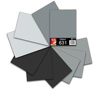 Hojas DIN A4 de 29,7x21cm 621/631, juego de láminas adhesivas para plóter, láminas de vinilo para plotter, DIY, láminas de manualidades, etiquetas, adhesivos (tonos grises mate, juego de 10)