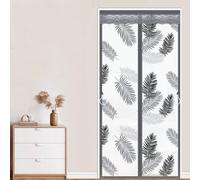 Hojas EVA Cortina Aislante para Puerta, Cubierta Magnética Térmica, Cortina de aire Acondicionado Cocina, Borde Gris (200×225cm)